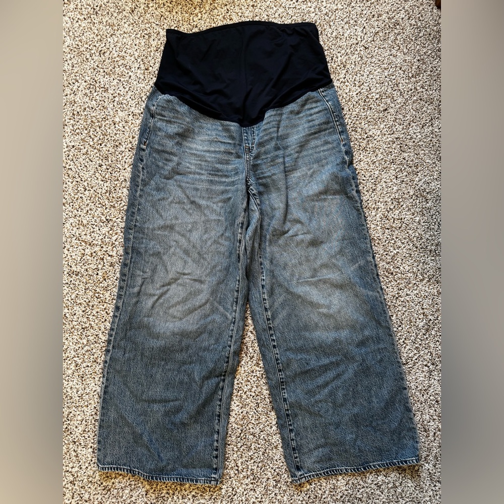 Madewell Maternity Over-the-Belly Superwide-leg Jeans in Billings Wash: